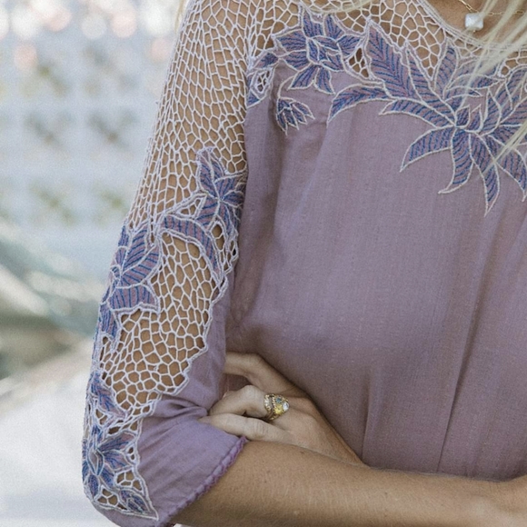 Chasing Unicorns Tainted Love cutwork mini dress, M, NWT - Picture 2 of 6